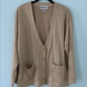 Vintage Bob Mackie Sparkly Gold Cardigan - image 1